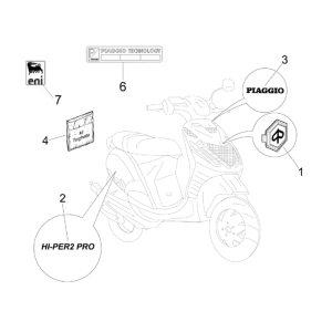 Naklejki i emblematy Piaggio Zip 50 SP 2006-2013 księżyc biały 544