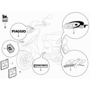 Emblematy Piaggio Zip 2000 4-suwowy AC