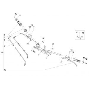 Kierownica - pompa hamulcowa Piaggio Medley 125 4T IE ABS E4 2016-2019 (EMEA)