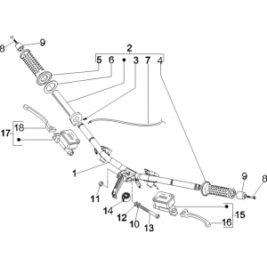 Kierownica - Pompy Hamulcowe Vespa GTS 250 ie 2005-2009 (z ABS)
