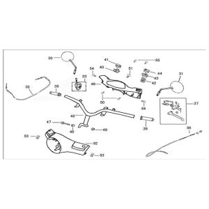 Kierownica - Pokrywy kierownicy - Lusterka - Przewód przepustnicy - Przełączniki AGM VX50i