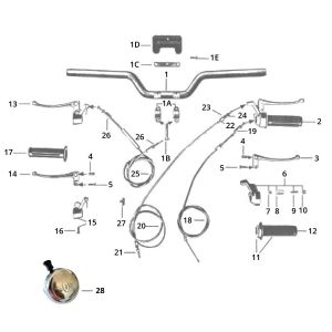 Kompletna kierownica+przewody Zundapp GTS 50 517-40L0
