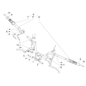 Kierownica - Pompa hamulcowa Piaggio MP3 300 HPE/300 HPE SPORT E5 ABS 2020-2022 (EMEA)