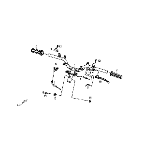 Kierownica Dzwignie Hamulca Kpl LR Sym Fiddle III Mat Czarny