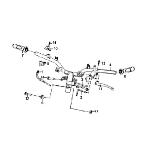 Kierownica Dzwignie Hamulca Cable Sym Fiddle Bialy WH8018P