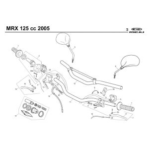 Części kierownicze- Lusterka Rieju MRX 125 niebieski 2005 4-suwowy