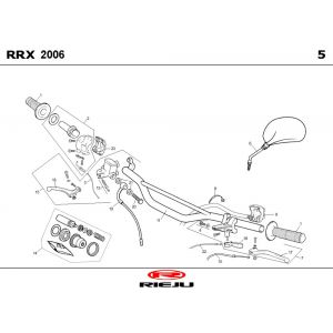 Części kierownicze - Lusterka Rieju RRX pomarańczowy 2008 2-suwowy