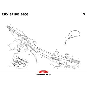 Części kierownicze- Lusterka Rieju Spike-X czarne 2006 2-suwowe