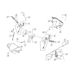 Części kierownicze Kymco Agility 10' 4-suwowy ciemnoszary