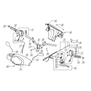 Części kierownicze Kymco Yup 2t ac srebrny