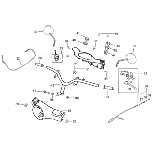 Części kierownicy Lintex HT50QT-12 ciemnoniebieskie