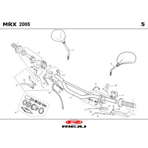 Części kierownicze - Lusterka Rieju MRX czarne 2006 2-suwowe
