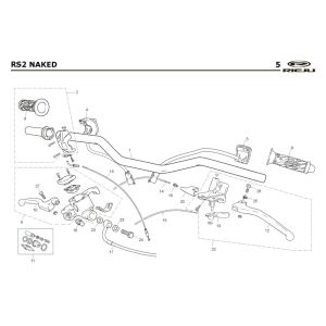 Części kierownicze Rieju Rs2 Naked czarny 2009 2-suwowy