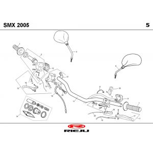 Części kierownicze Rieju SMX niebieskie 2004 2-suwowe
