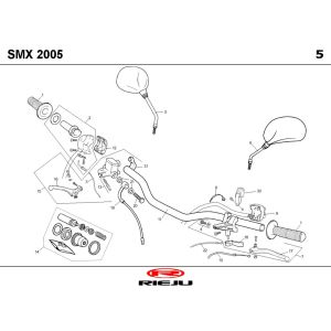 Części kierownicze Rieju SMX niebieskie 2006 2-suwowe