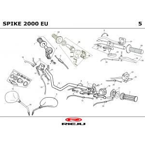 Części kierownicze Rieju Spike szary 2003 2-suwowy