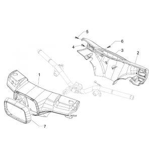 Stojak kierowniczy Vespa S 2-suwowy matowy czarny 85/B