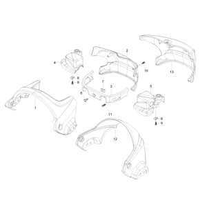 Osłony kierownicy Piaggio Beverly 500 E3 2007-2012 szare 780/A