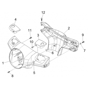 Pokrowce na kierownicę Vespa GTS 250 ie 2005-2009 (z ABS) czarne 94
