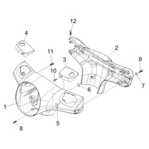 Osłony kierownicy Vespa GTS 250 ie 2005-2009 (z ABS) czerwone vintage 820/A