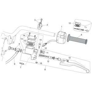 Pokrętła sterowania/przełączniki lewe Aprilia SR 50 H2O ie+carb 2004-2009