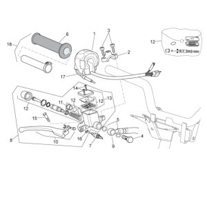 Gałki kierownicy - Przełączniki prawe Aprilia SR 50 H2O ie+carb 2004-2009