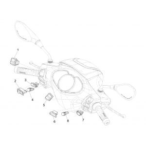 Piaggio Medley 125 4T IE ABS E4 2016-2019 wyłącznik kierowniczy (EMEA)
