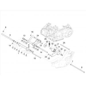 Rama pomocnicza Vespa GTS 300 HPE 4T 4V IE ABS E4 2019 (EMEA)