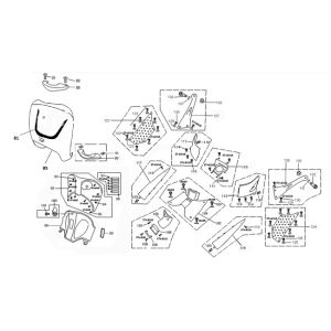 Przedni przód/części kaptura China Grande Retro czarny