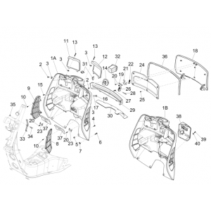 Płyta zabezpieczająca licznik Vespa GTS 250 ie 2005-2016 (bez ABS) czarna 94