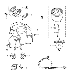 Licznik z nakrętką M10 X 0.75 Peugeot Fox Deluxe Black