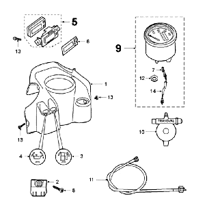 Licznik z nakrętką M10 X 1.00 Peugeot Fox Deluxe Czarny