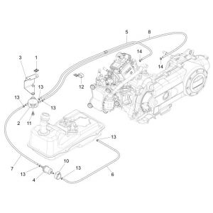 Dostawa paliwa Piaggio New Fly 4-suwowy 4-zawór