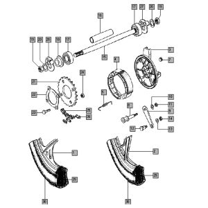 Achterwiel oud Tomos STANDARD (25-45KMH) (K8-L0)