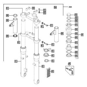 Voorvork Tomos STANDARD (25-45KMH) (K8-L0)