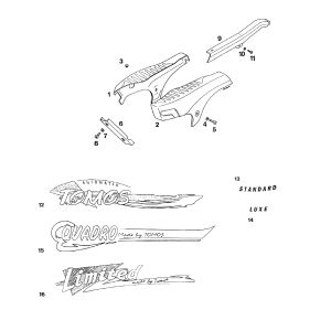 Motorschermen - stickers Tomos STANDARD QUADRO LUXE 1996-1997