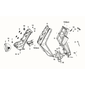 Pokrywa górna Sym E-XPRO 45KM/H 2020-2021 Czerwona (R010CA)