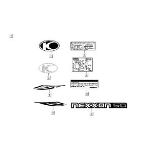 Transfery - Naklejki Kymco Nexxon 4-suwowy ciemnoszary