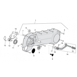 Pokrywa skrzyni biegów Aprilia SR 50 H2O ie+carb 2004-2009