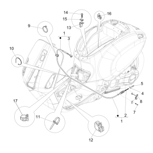 Vespa Sprint 4-suwowy 3-zaworowy przewód hamulcowy (wtrysk euro5 IGET)