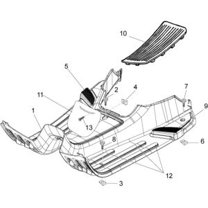 Podnóżek Vespa Lx 2-suwowy szary apuano 769/B