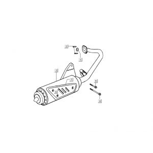 wydech Kymco Dink LC 2-suwowy srebrny