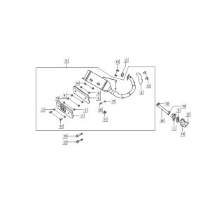Exhaust Kymco DJ 2-suwowy Srebrny