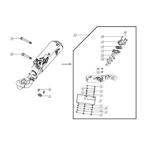 Wydech Kymco G-Dink 2-suwowy Ciemnoszary