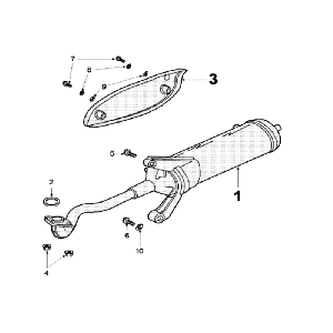 Exhaust Peugeot V-clic Srebrny Szary