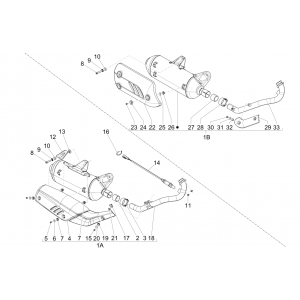 Wydech Piaggio Beverly 125 RST 4T 4V IE E3 2010-2015 (EMEA)