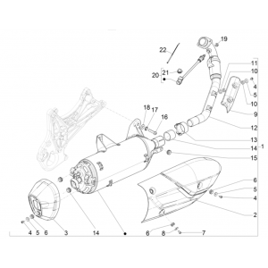 Wydech Piaggio Beverly 300 4T 4V HPE ABS E5 2021-2022 (EMEA)