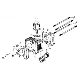 Uszczelka cylindera/głowica/uszczelka stopy Sym XPRO 50 E4
