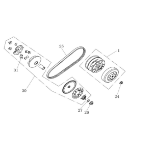 Wariator-Sprzęgło China Ape50 brązowy