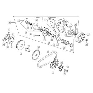 Złączka wariatora Kymco Agility 10' 4-suwowa ciemnoszary